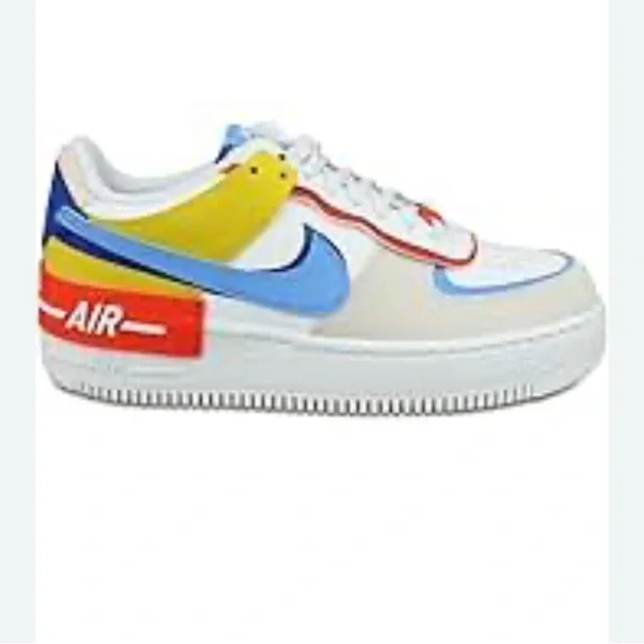 Nike Women's Blue and Orange Sneakers - Picture 2 of 7